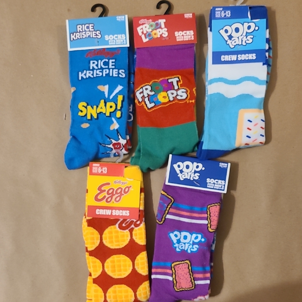 Assorted Cereal-Themed Crew Socks